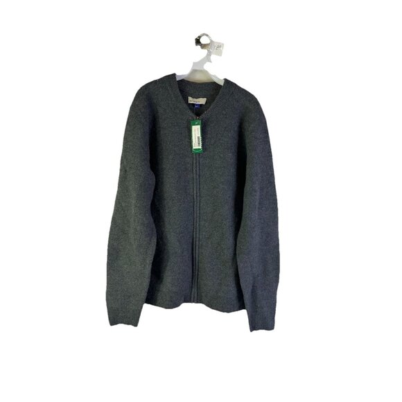 New Artefact Thatcher Boiled Wool Bomber Cardigan Sweater Coat Gray - Picture 1 of 8